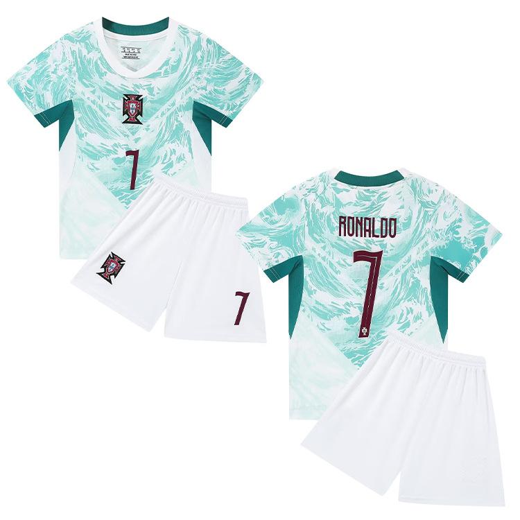 24-25 Portugal Auswärts Nr. 7 Club Fußballtrikot Kinderkleidung Erwachsenen Set 16 yards/100 white