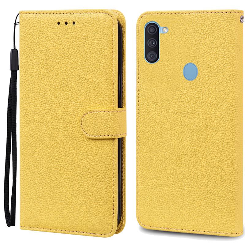 A11 M11 Hülle Für Samsung Galaxy A11 Hülle Galaxy M11 Flip Leder Brieftasche Hülle Für Samsung A11 Hülle Coque Fundas Bumper Shell For Samsung A11 gelb