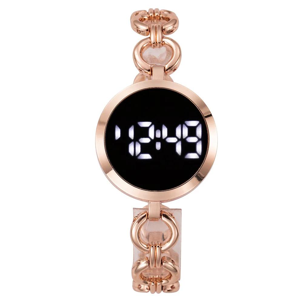 Einfache Damenuhren Roségold Edelstahl Damenarmbanduhr LED Digitaluhr für Frauen Elektronische Uhr Geschenk Reloj Mujer