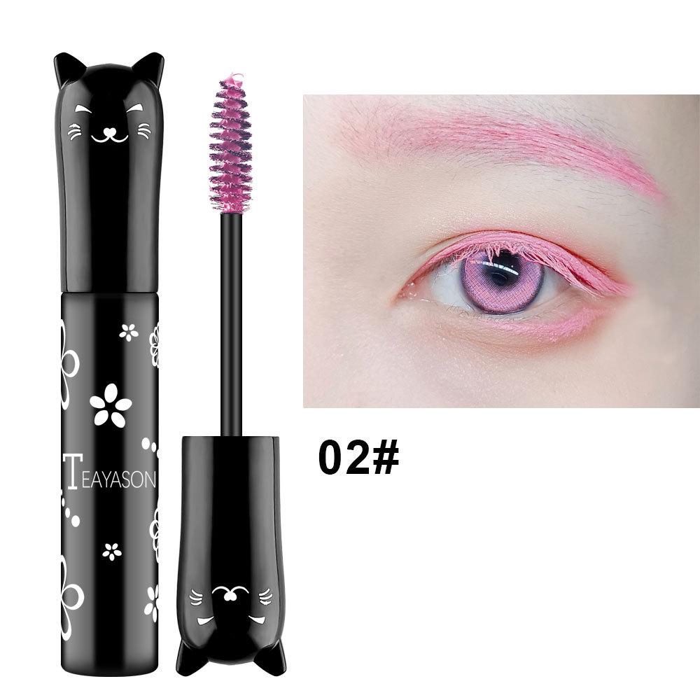 1PC Augen Make-Up Farbe Mascara Wasserdicht Schnell trocknend Wimpern Curling Verlängerung Make-Up Wimpern Party Bühne Verwenden TSLM2 8g rosa
