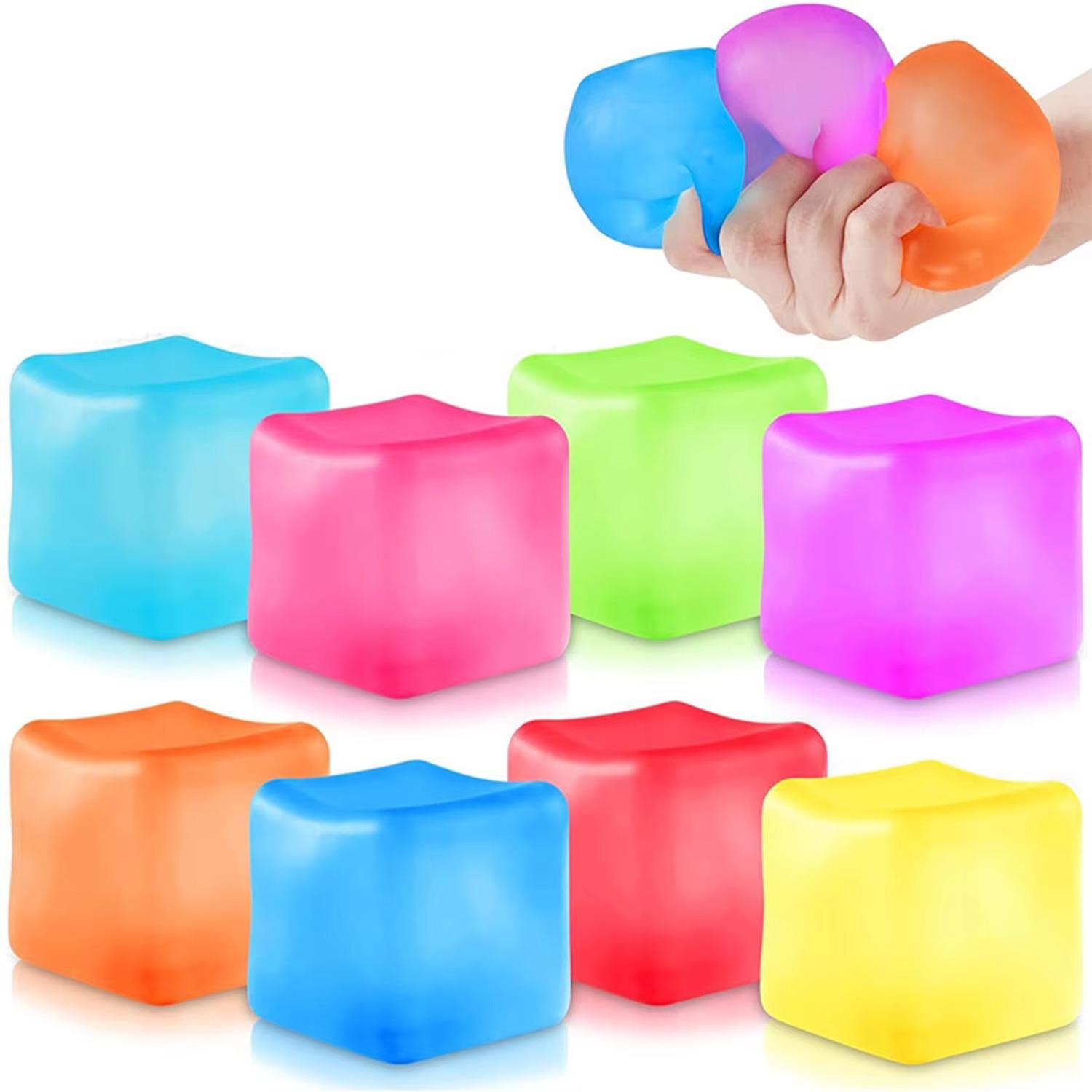 1 Stück Fidget Eiswürfel Slow Rising Bälle Sensorisches Fidget Spielzeug Erwachsene Stressabbau Kneten Handübung Beruhigungswerkzeug für Kinder Erwachsene