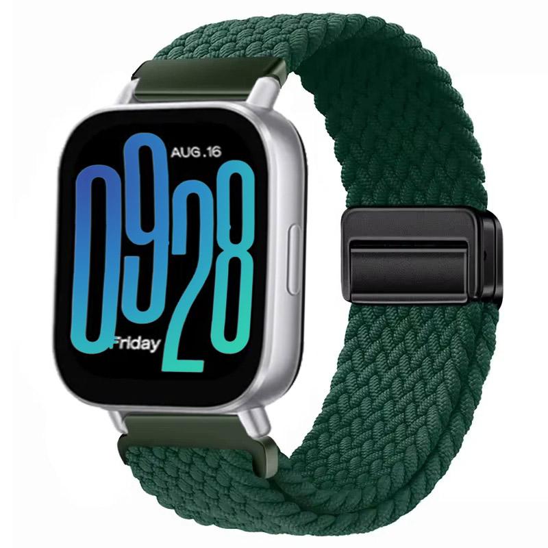 Magnetisches Nylonarmband für Redmi Watch 5 Active Smartwatch-Armband Geflochtenes Armband Armband für Xiaomi Redmi 5 Lite Zubehör Redmi Watch 5 Active dschungel grün