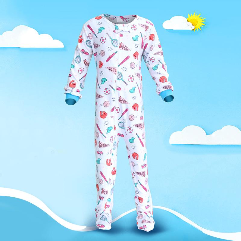 Baby Kinder 2 bis 7 Jahre alt Einteiliger Strampler Langarm 100% Baumwolle Kleidung Reißverschluss Jungen und Mädchen Kleidung Pyjama Strampler 122