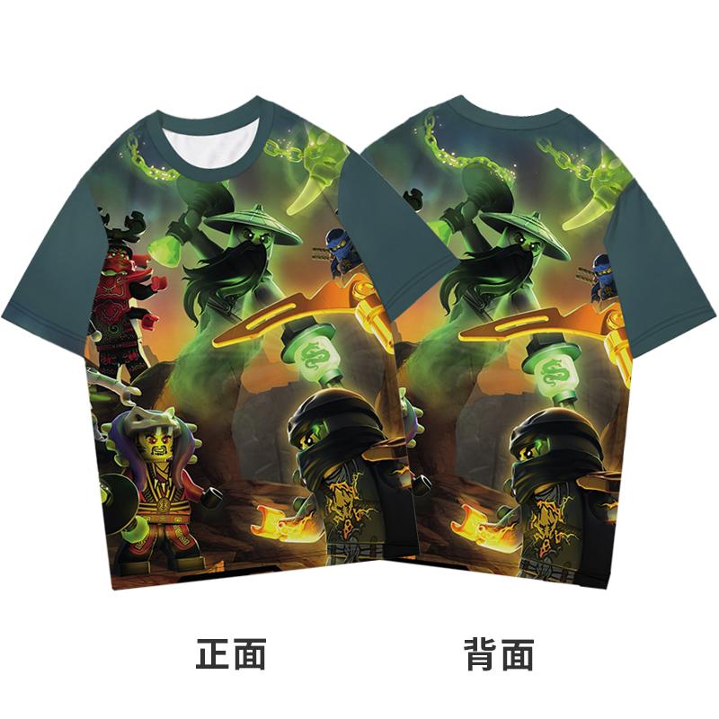 2025 MINISO Ninjago T-Shirt Cartoon Anime Druck Jungen und Mädchen T-Shirt im Sommer Neue Stil Street Trends Kinderkleidung Kurzarm 130