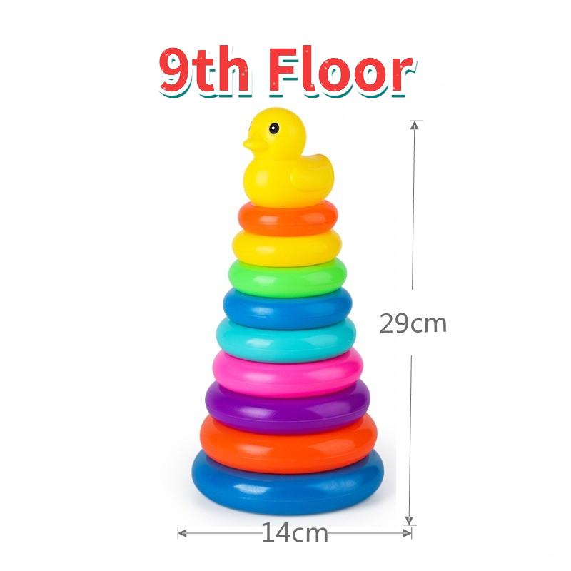 Stapelring Tier Regenbogen Stapelring Turm Hefter Kinderspielzeug Montessori-Spielzeug Frühe Bildung Lehrmittel Babyspielzeug Geschenke 9th Floor bunt