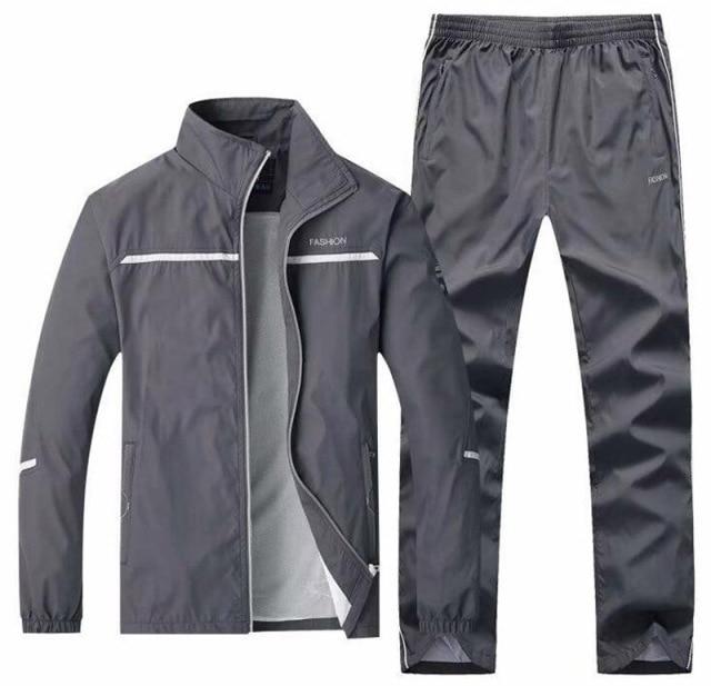 Frühling Herbst Herren Sportswear 2 Stück Sets Sport Anzug Jacke Sweatsuit Männliche Kleidung Trainingsanzug XXL