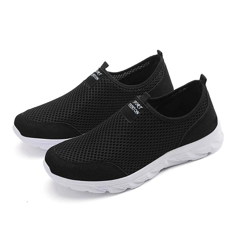 YRZL Herren Sneaker Leicht Atmungsaktiv Air Mesh Lässige Laufschuhe Rutschfest Bequem Slip-on Sneaker für Herren 38 black
