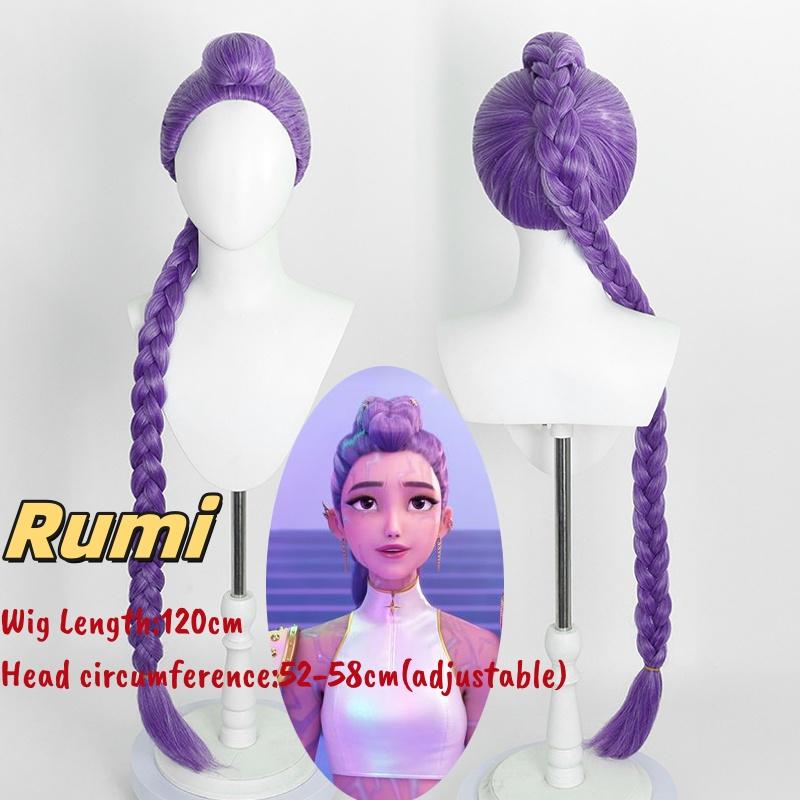 Film Kpop Cosplay Perücke Mira Rumi Zoey Dämonenjäger Lila Schwarz Rot Langes Haar Hitzebeständige Synthetische Perücken Karneval Requisiten One Size