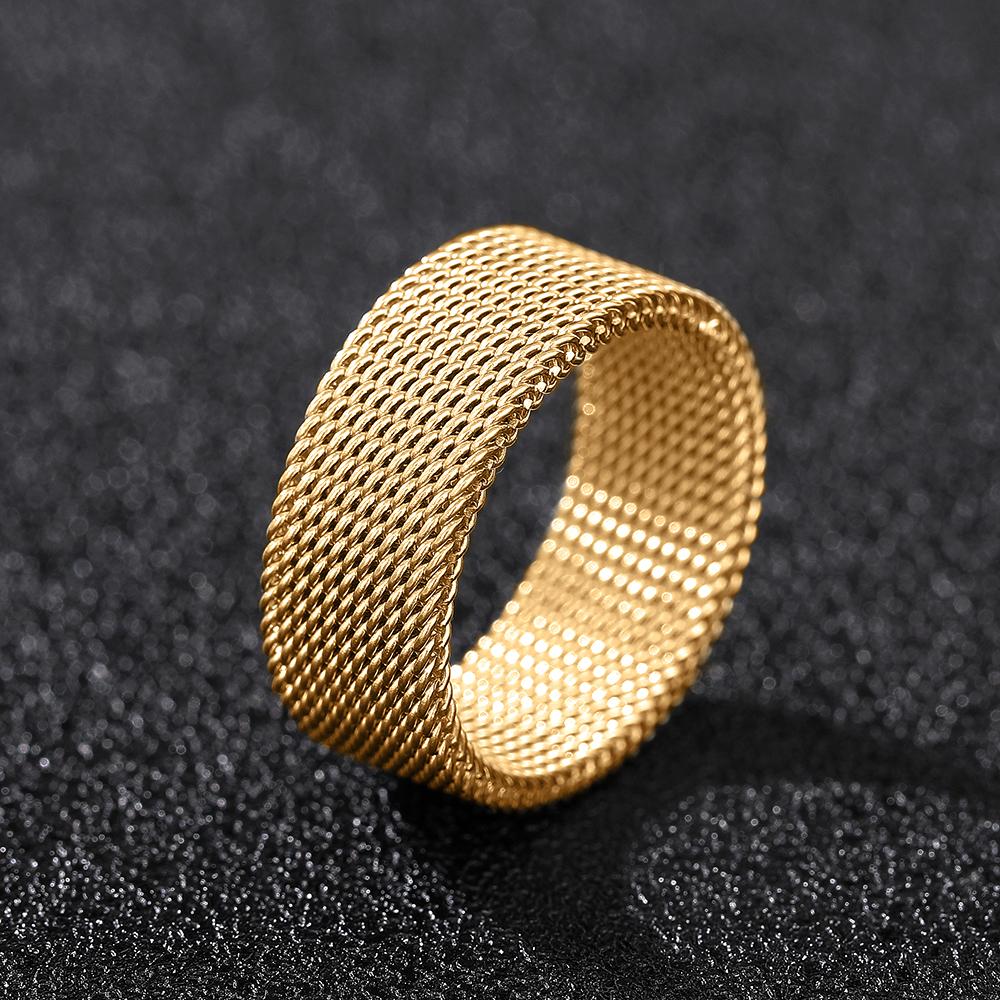Huitan Luxus Mode Ring Titan Partnerring Netz Zubehör Damen- und Herrenschmuck Hochzeitsgeschenk 13