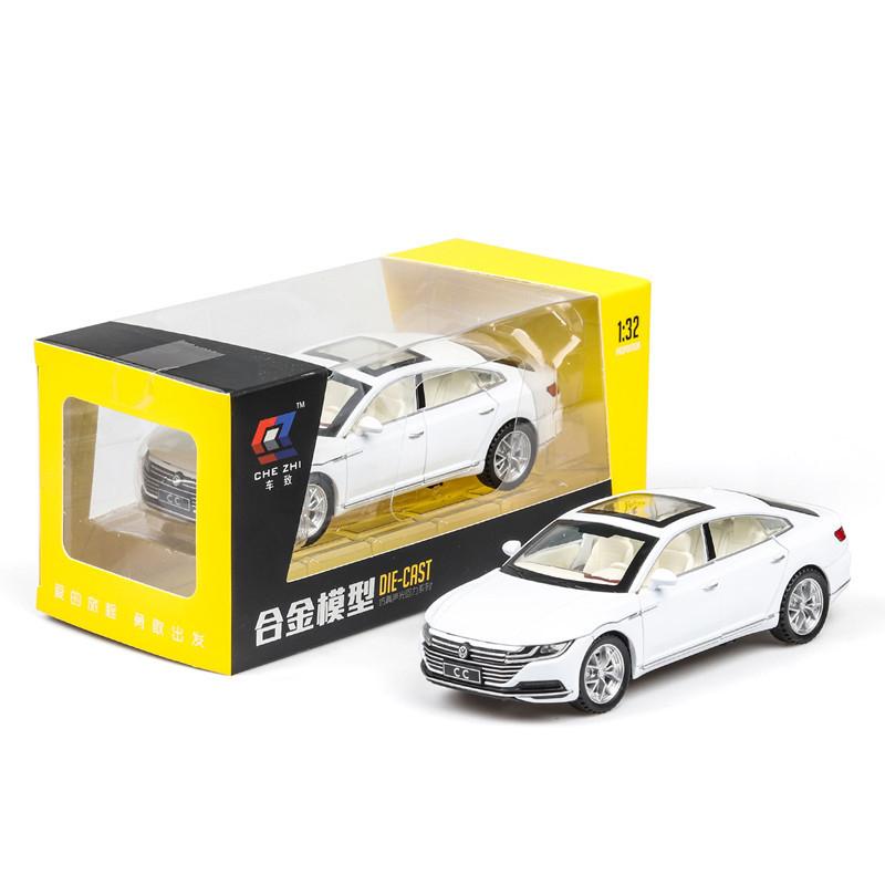 CC-Legierungsautomodell im Maßstab 1:32, Legierungsdruckguss-Modellauto mit Lichtsound, Druckguss-Jungen-Geburtstagsgeschenk, Kinderspielzeug, Nachbildung von Maßstabsspielzeug 1/32-16.5x7x4.7cm weiß