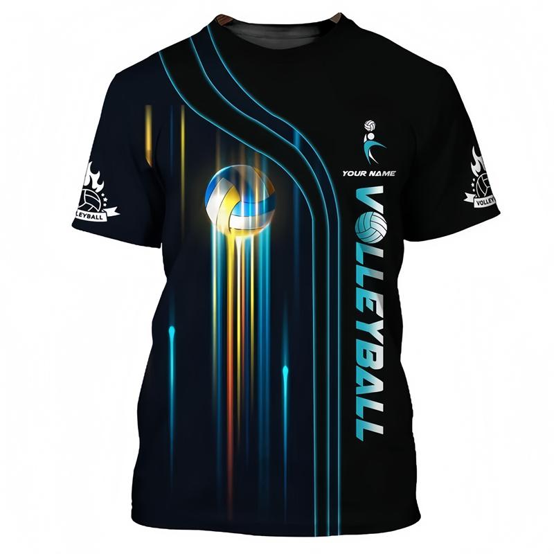 Modische Volleyball Grafik T-Shirts für Herren Sommer Lässige Sportbekleidung 3D Gedruckte T-Shirts Locker Schnelltrocknende T-Shirts Oberteile XL