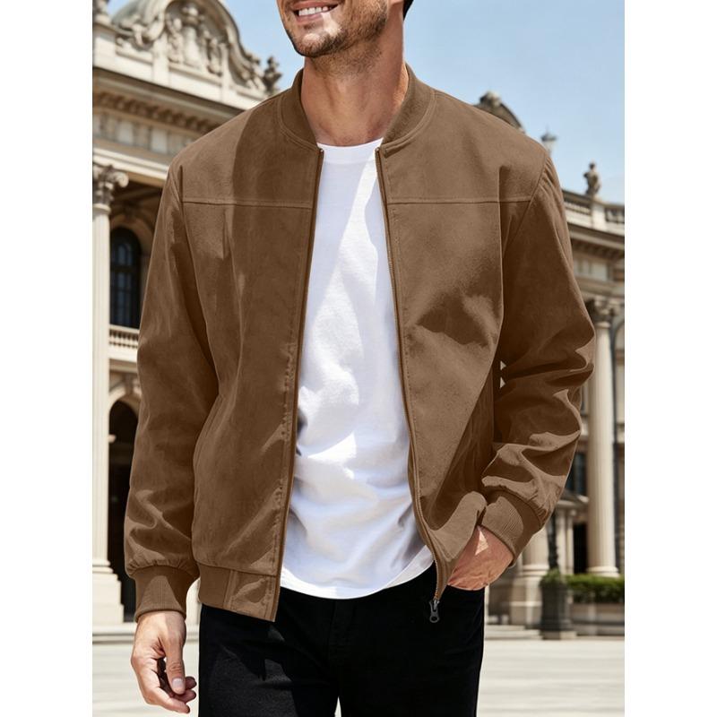 Herrenmode Lässige Leichte Wildleder Langarm Umlegekragen Jacke XXL kamelfarben