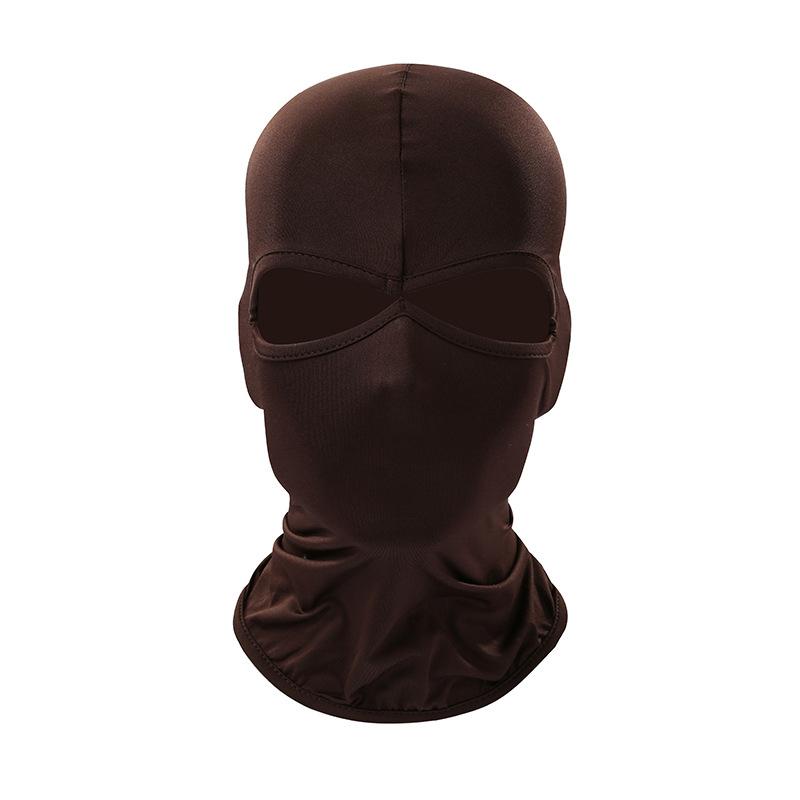 2-Loch Sturmhaube Motorrad Gesichtsmaske Moto Helm Bandana Kapuze Ski Hals Vollgesichtsmaske Winddicht Gesichtsschild Herren Biker Maske kaffeebraun