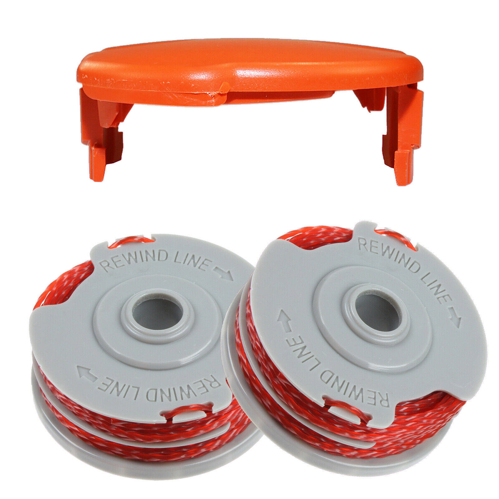 2 x Doppel Autofeed Spule & Linie + Spule Kappe Abdeckung Für Flymo Strimmer Trimmer 2pcs Spool+cap
