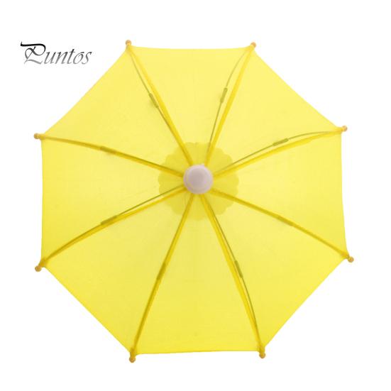 Puppen-Regenschirm, niedlich, dekorativ, einfarbig, Puppenhaus, offener Regenschirm, Dekoration für den täglichen Gebrauch gelb