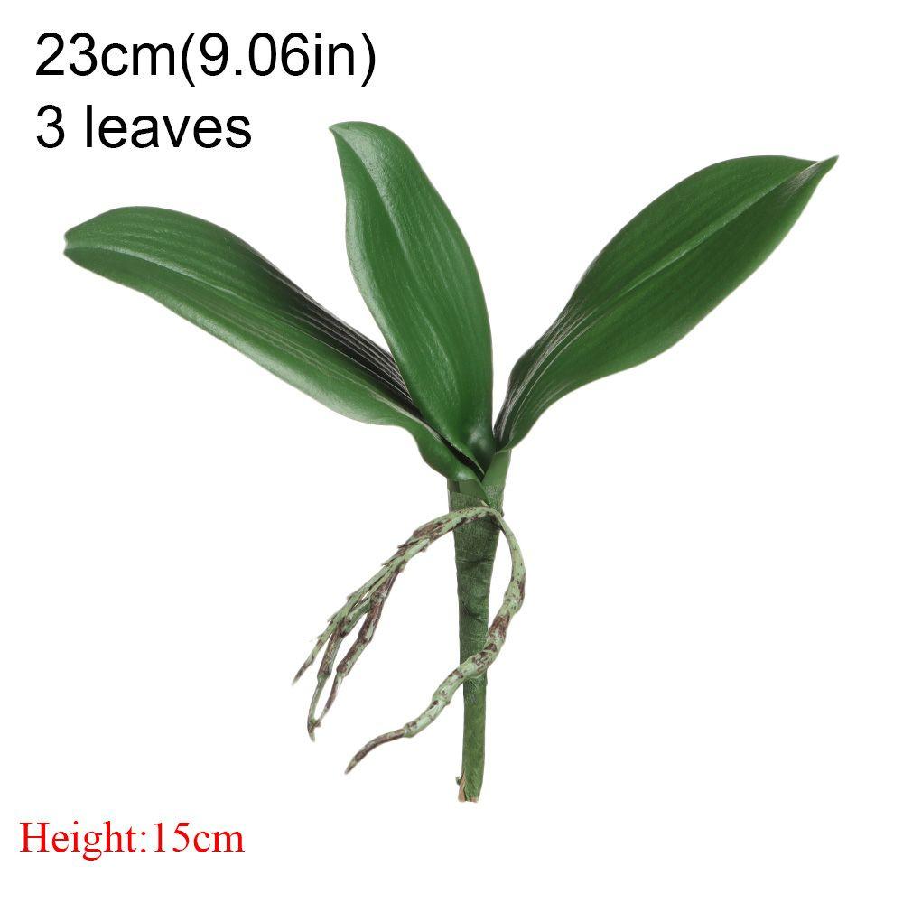 Blumen Orchideen Blätter Simulation Blätter Phalaenopsis Blatt Plastik Gras Künstliche Pflanzen 23cm-3 leaves