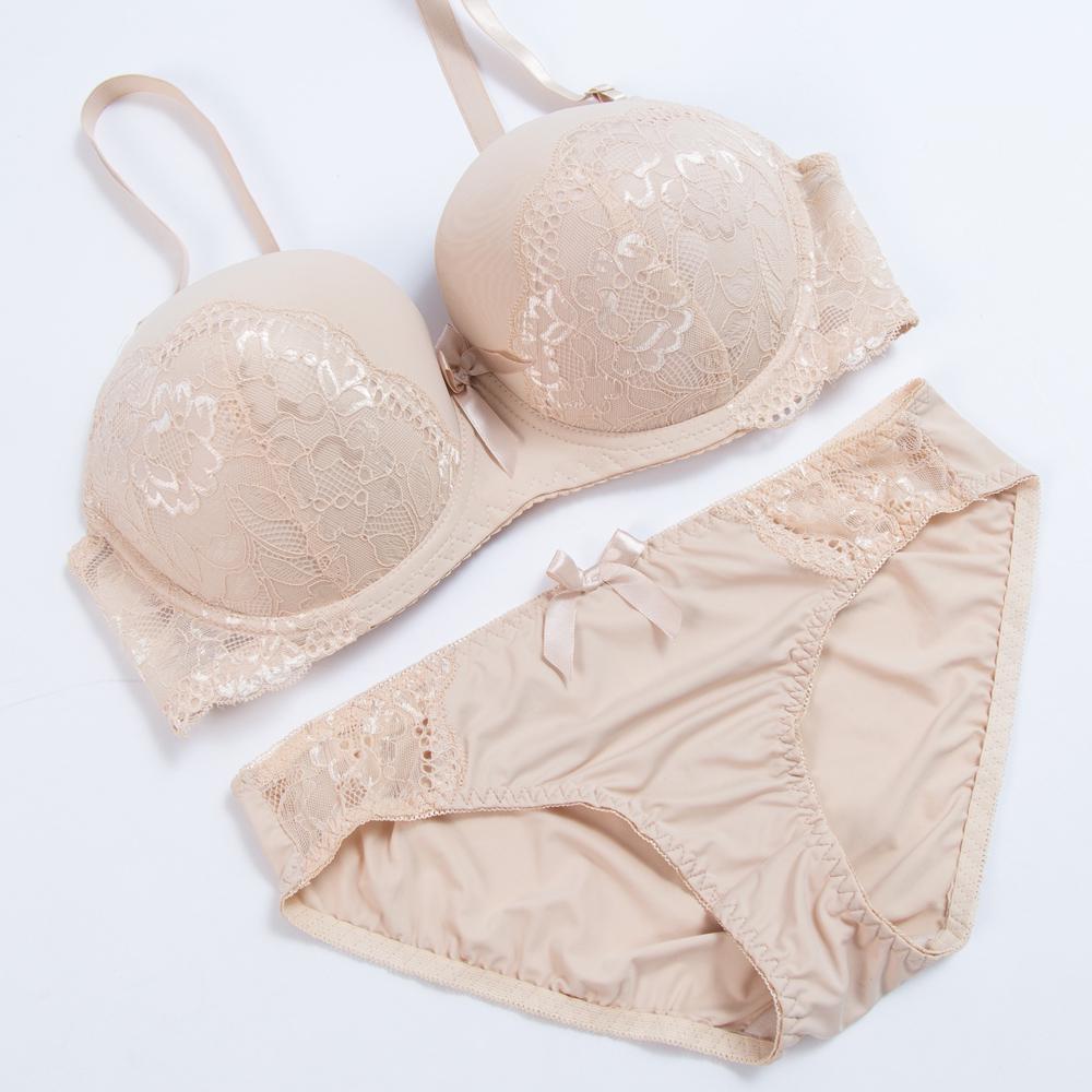 Artdewred Plus Size BH-Set für Damen, Push-Up-BH, Spitze, Slip-Set, Unterwäsche-Set, Höschen, D, DD, E-Cup 42D khaki