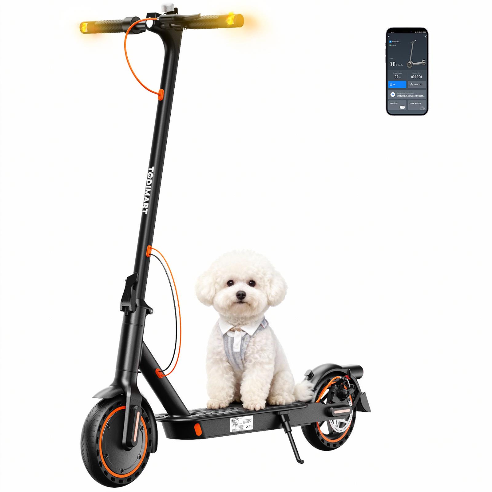TODIMART E-Scooter mit Straßenzulassung T3 ABE, 30 km Reichweite, 350W Motor, 8,5-Zoll Wabenreifen, Doppelbremssystem - Intelligente APP-Steuerung T3S-EU (Turn signal)