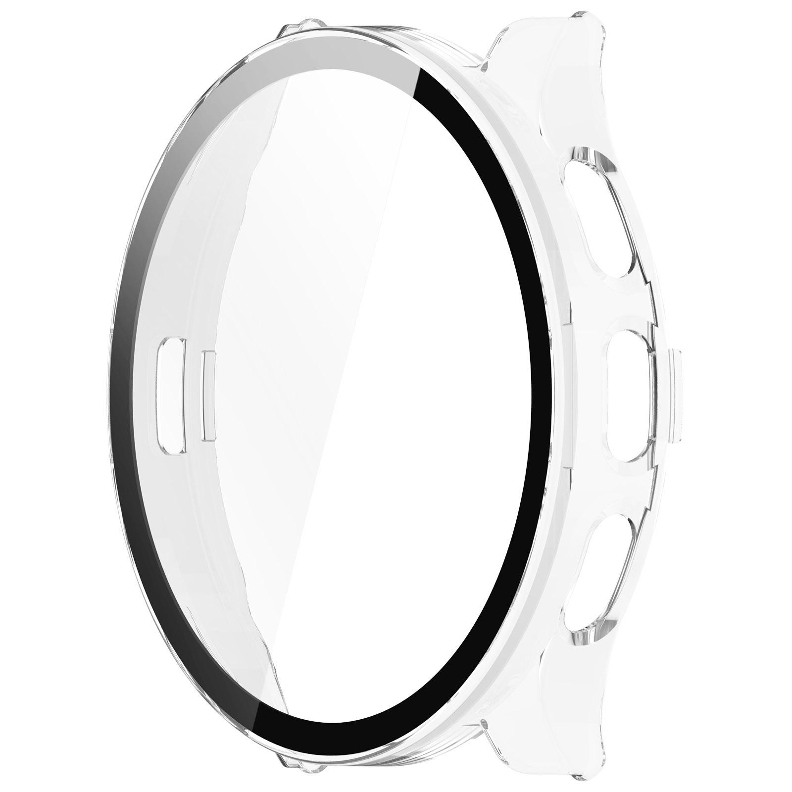 Glas+Hülle für Garmin Venu 3/3S Displayschutz aus gehärtetem Glas & Harte PC-Schutzstoßstange für Venu3 Hüllen-Zubehör for Garmin Venu 3S reinfarbig