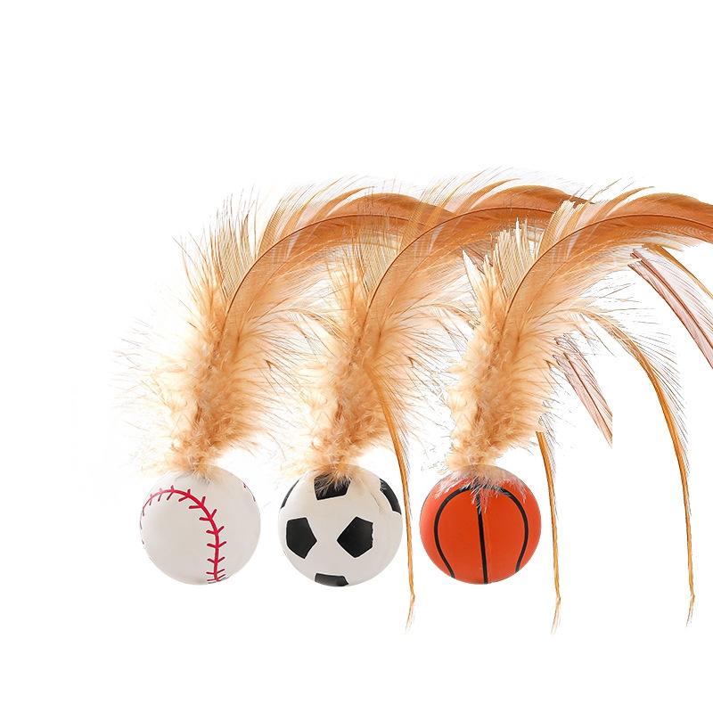 Interaktives Katzenspielzeug mit springendem Ball für den Innenbereich, rollender magischer Ball, neckender Stock, Katzen-/Hundespiel, Spielzeugzubehör