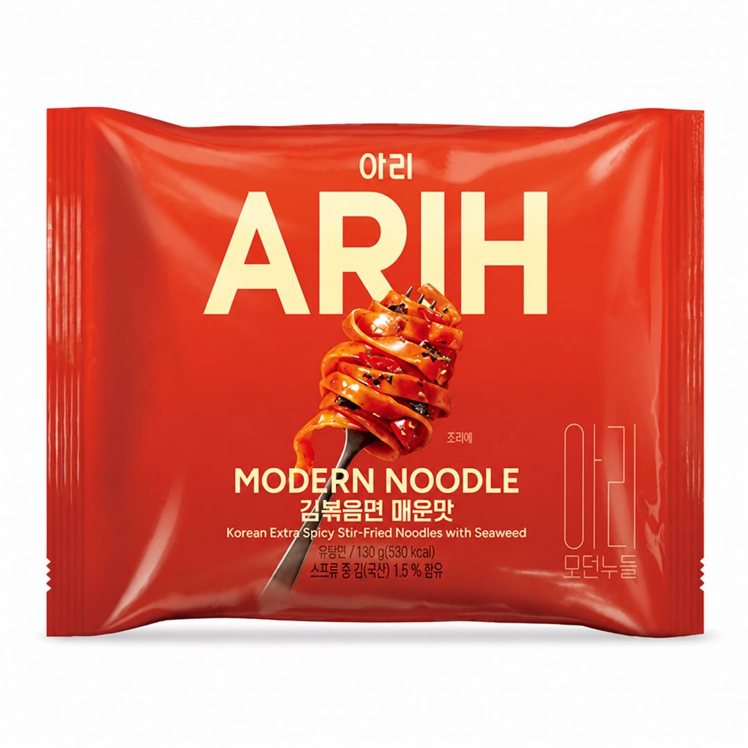 BTS Kollaborationsedition ARIH Moderne Geschmacksnudeln, Gemischte & Gebratene Nudeln 130g 1 Beutel Spicy Seaweed*1bag red