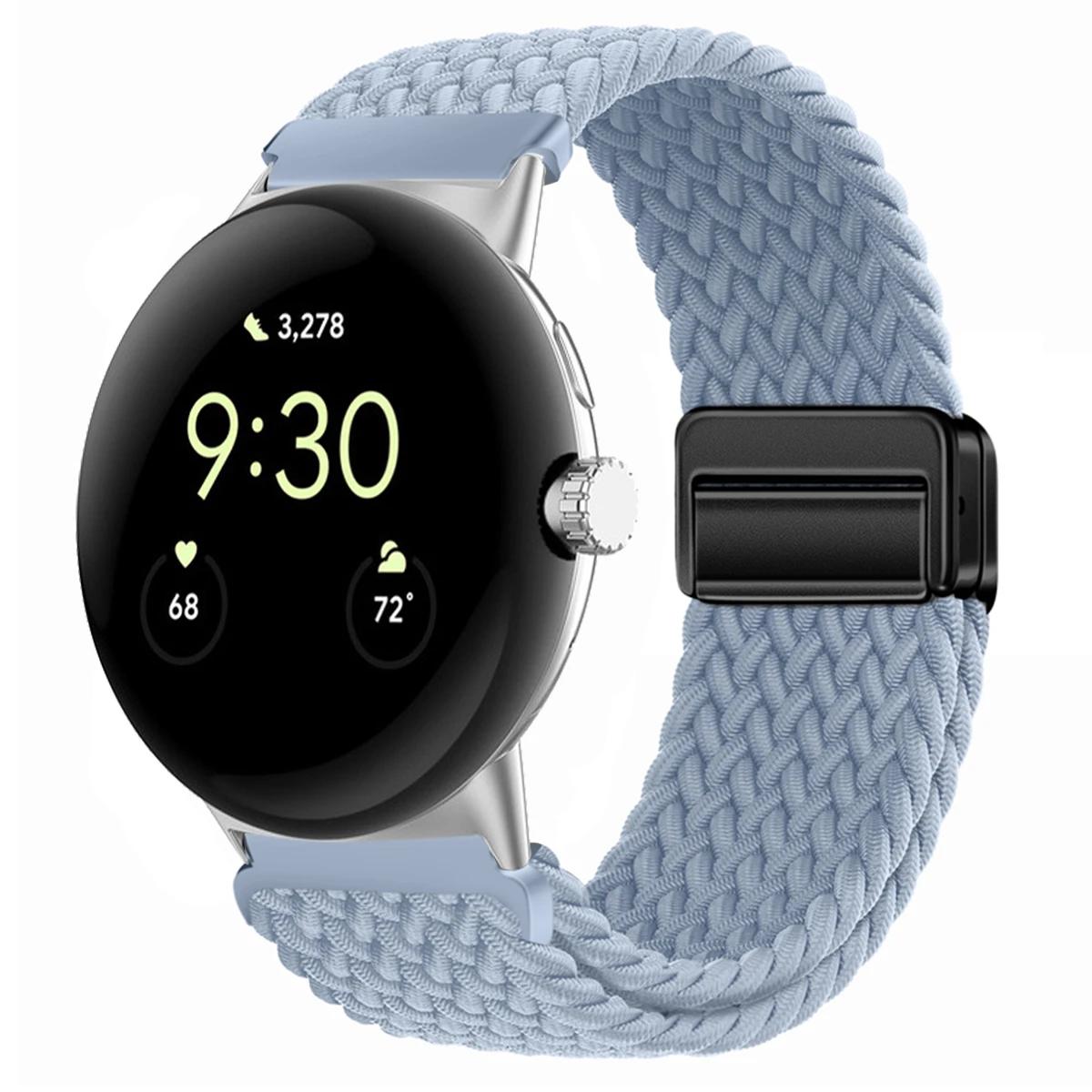 20mm Nylon geflochtenes Armband für Google Pixel Watch 3 45mm Band für Google Pixel Watch1/2/3 41mm Magnetisches Armband Uhr Armband Pixel Watch 2 41mm