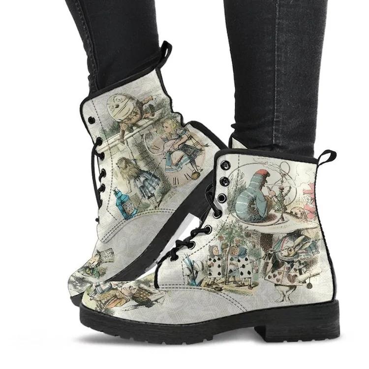 Mode 2024 Schädel Blume Drucken High-Top Sneakers Frauen Boot Herbst Winter Mode Frau Stiefeletten Erwachsene Botas Mujer Plus größe 43 Goth 37 off-weiße