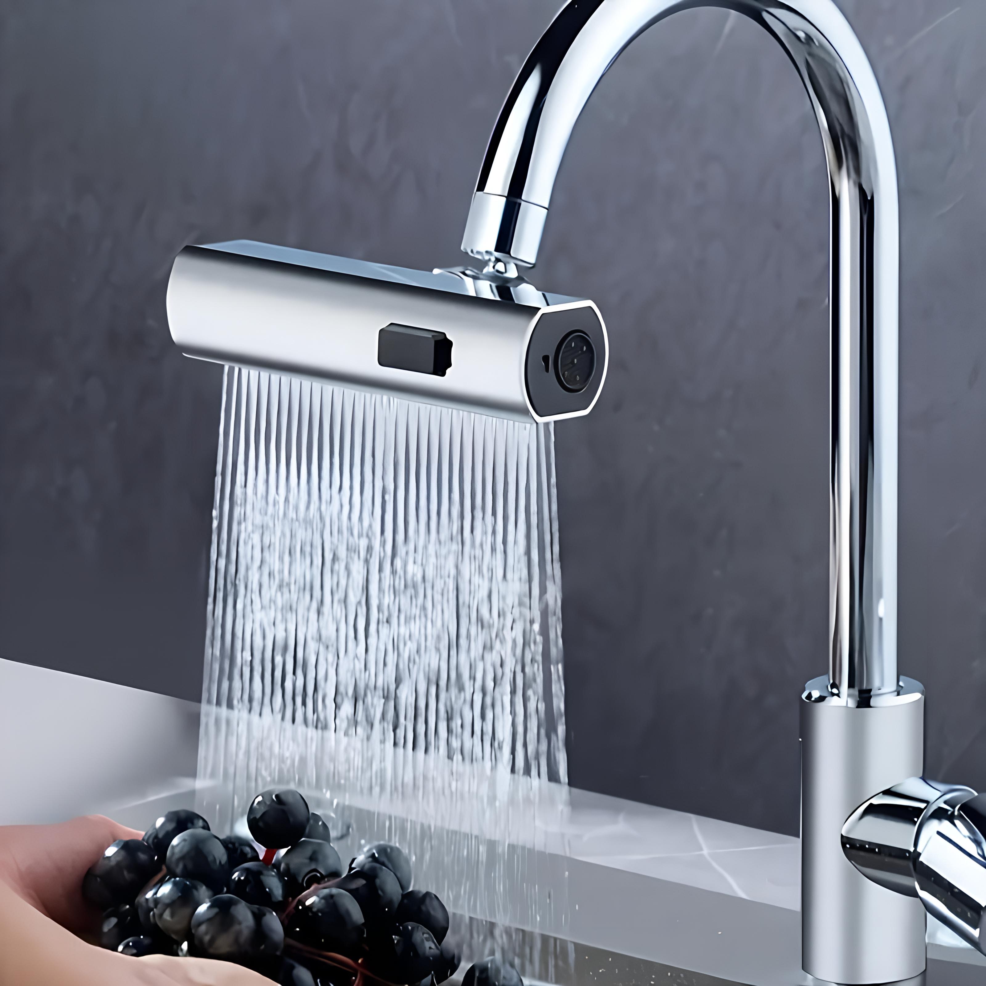 1-teiliger multifunktionaler Wasserhahn-Adapter, Wasserhahn, Badezimmer-Waschbecken-Wasserhahn, Ersatzzubehör für Spülbecken-Wasserhahn, Home Essential + 5-teiliger Wasserhahn-Adapter silber