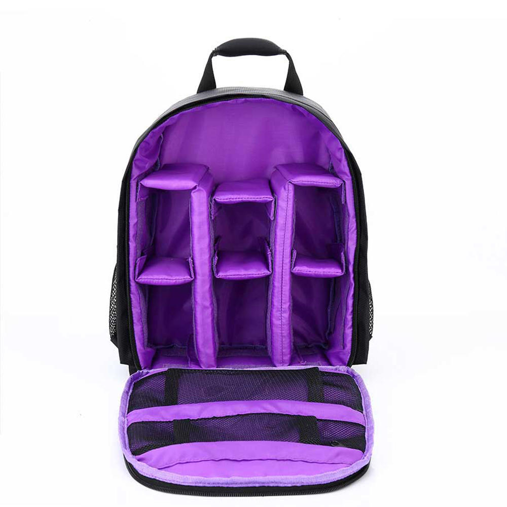 Multifunktionaler DSLR-Digitalkamera-Video-Rucksack, wasserdichte Outdoor-Tasche violett