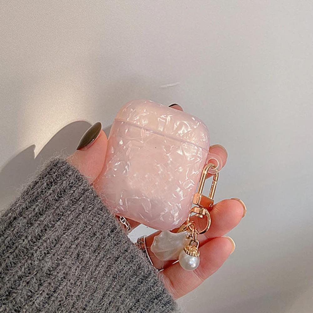 TPU Kopfhörerbox Hülle mit Schlüsselanhänger Ohrhörer Zubehör für Airpods 4/3/2/1/pro2/pro for Airpods pro rosa