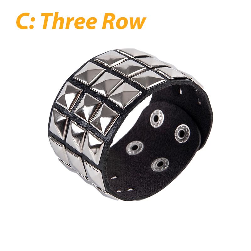 Einzigartiger Armreif mit Nieten und Nieten, breite Manschette, Punk, Gothic, Rock, Unisex, Herrenschmuck