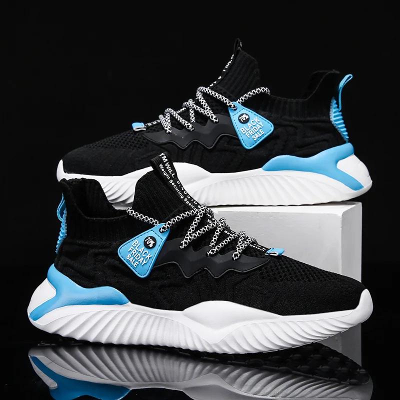 Tenis Herren Sneaker Laufen Herren Freizeitschuhe Luxus Sneaker Trainer Rennen Atmungsaktive Schuhe Mode Mesh Slipper Schuhe für Herren 44 schwarz