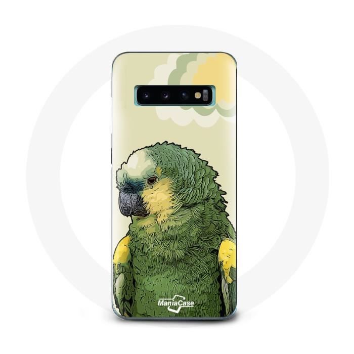 Hülle für Samsung Galaxy S10 Plus Amazon Papageien Grün