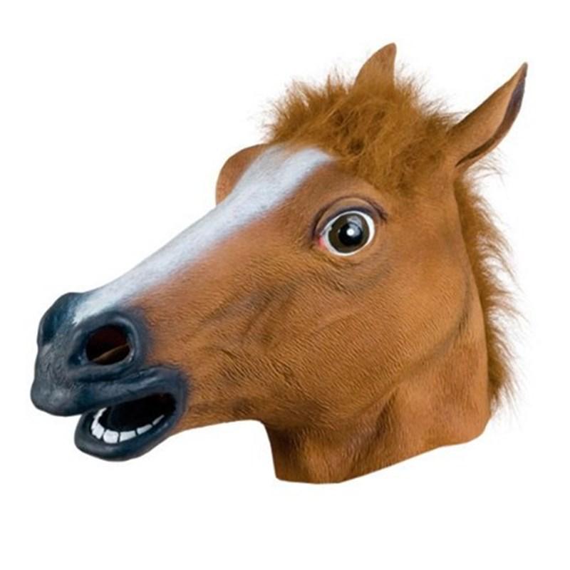 Gummi-Einhorn-Cosplay-Halloween-Maske für Maskerade, Karneval, Halloween-Kostüm None braun