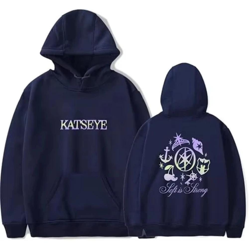 Katseye Merch Distressed Hoodie Mode Hoodies Popmusik Herren Damen Sweatshirt Trainingsanzug Pullover Mantel Mode S