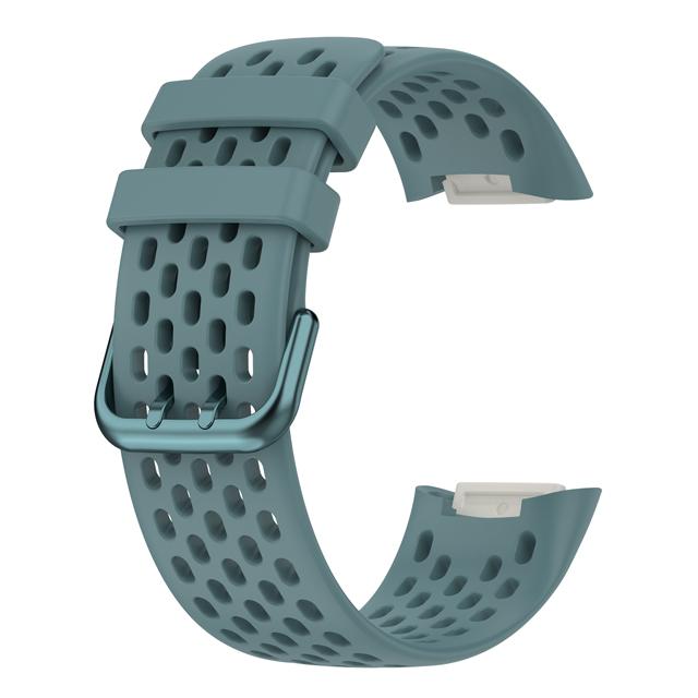 Atmungsaktives Gummiarmband für Fitbit Charge 5 correa Sport Ersatz-Silikonarmband für Fitbit Charge6 Uhrenarmband Fitbit Charge 6 blau