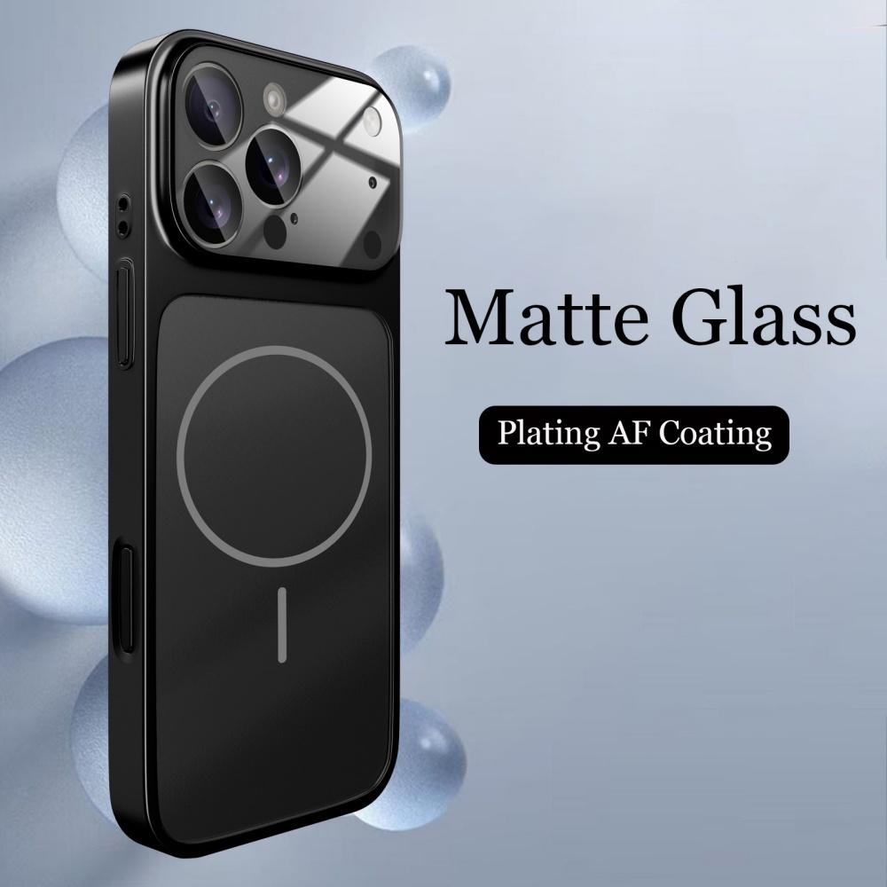 Originale Glas Nano Matte Hülle für iPhone 17 Air 16 15 14 13 Pro Max 17Pro Magnetisch für Magsafe Kabelloses Laden Armor Funda iPhone17 Air schwarz
