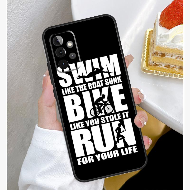 Schwimmen Bike Run Triathlon Fall Für Samsung Galaxy A54 A34 A14 A15 A35 A55 A52 A32 A12 A51 A71 A33 a23 A13 A53 Coque Samsung A53 5G