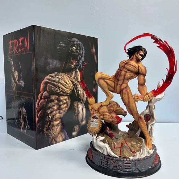 29cm Attack on Titan Titanisierung Eren Kampfform Figur Modellbausatz PVC Statisches Modell Spielzeug Sammlerstück Junge Feiertagsgeschenk