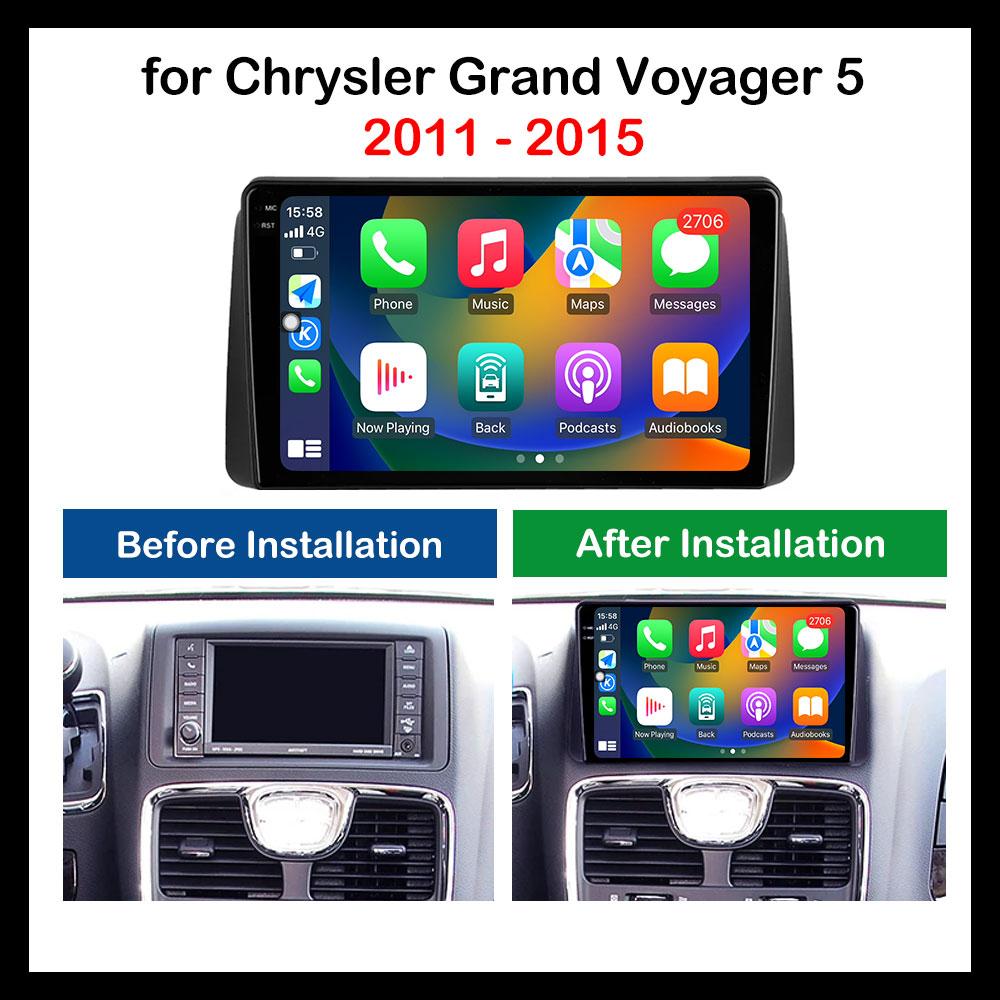 Android OS Autoradio Video Multimedia Player für Chrysler Grand Voyager 5 2011 - 2015 GPS Navigation Touchscreen Taste Lichter 8-core 6GB+128GB