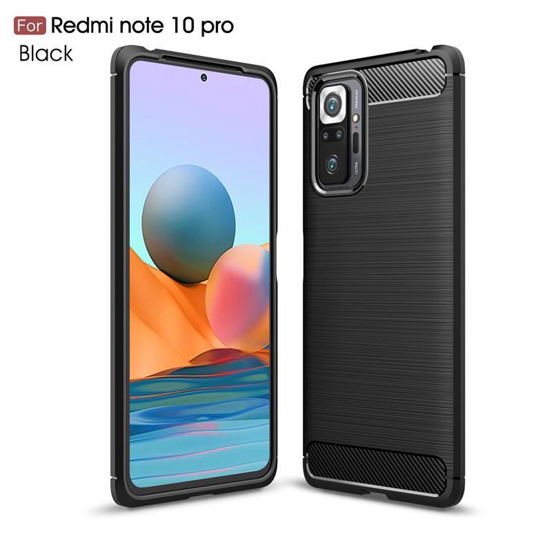 Für Hülle Xiaomi Redmi Note 10 Pro Hülle Für Redmi Note 10 Pro Capa Stoßfestes TPU Weiche Hülle Redmi Note 10S 10 11 12 Pro Fundas For Redmi Note10 Pro schwarz