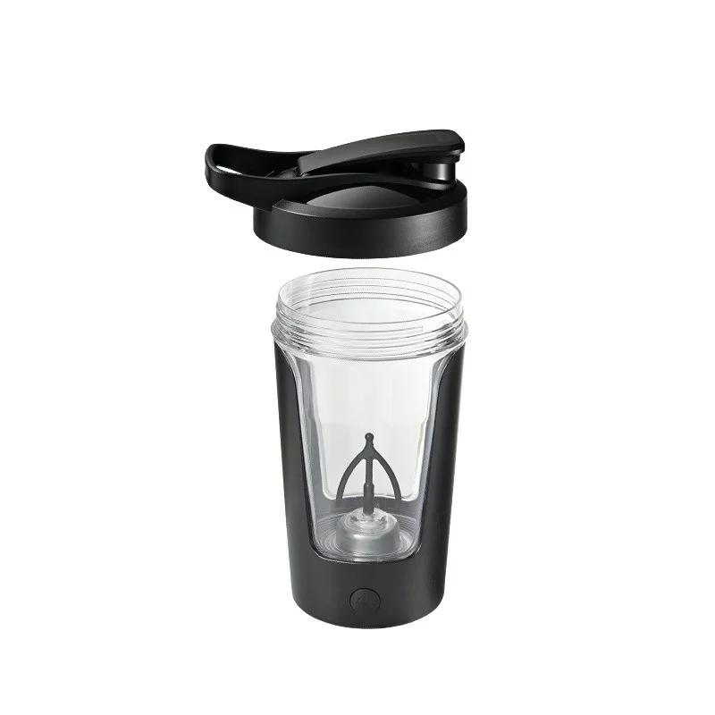 Elektrischer Mixbecher, Proteinpulver, automatischer Schüttelbecher, wiederaufladbarer Kaffee-/Milchbecher, tragbarer Rührkessel für Sport und Fitness black