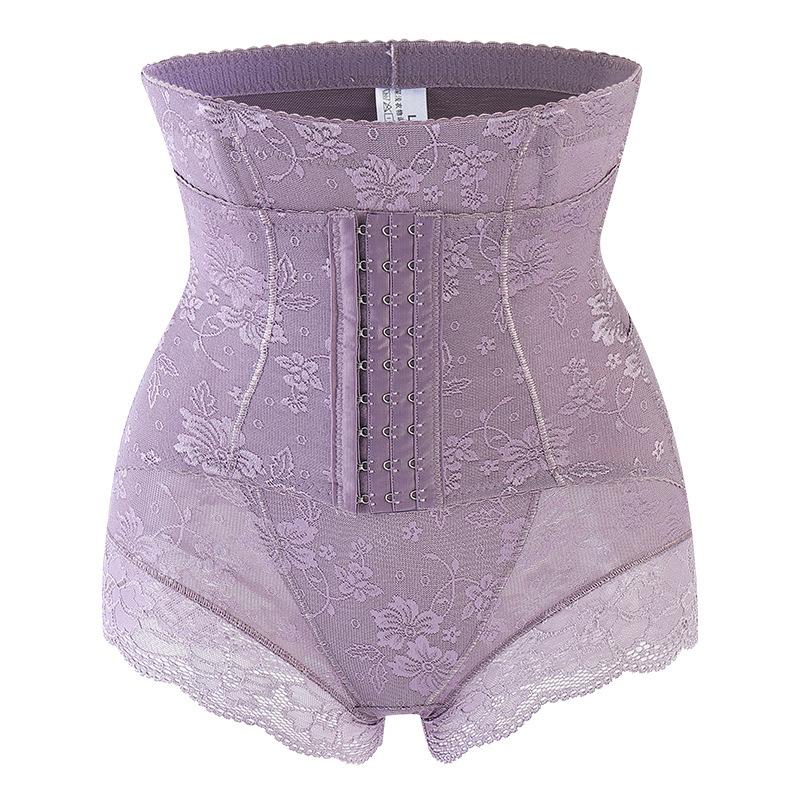 Frauen Taille Trainer Butt Heber Body Shaper Abnehmen Unterwäsche Hohe Taille Bauch Steuer Höschen Shapewear Sexy Spitze Shaper Panty M violett