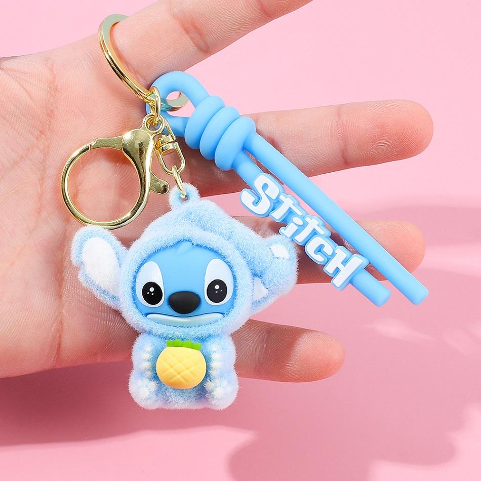 Neue Kreative Idee Niedliche Beflockungsstich Schlüsselanhänger Zubehör PVC Cartoon Mini Puppe Tasche Anhänger Feiertags kleines Geschenk Zubehör