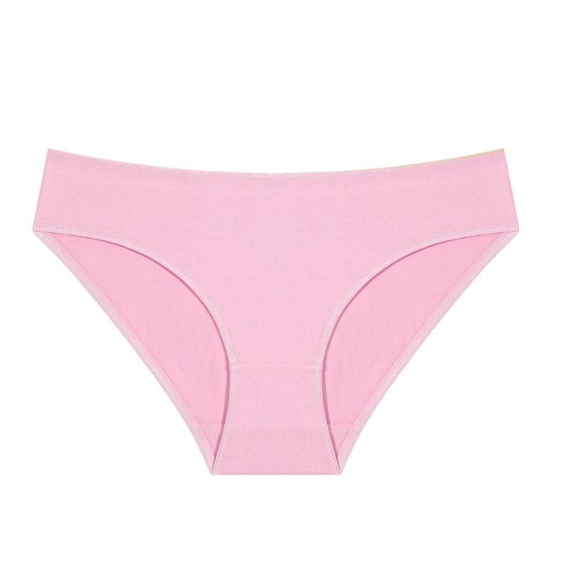 FINETOO Baumwollslips mit mittlerer Taille für Damen Komfort-Lingerie Einfarbige Unterhosen Weiche Unterwäsche Atmungsaktive Slips XL rosa
