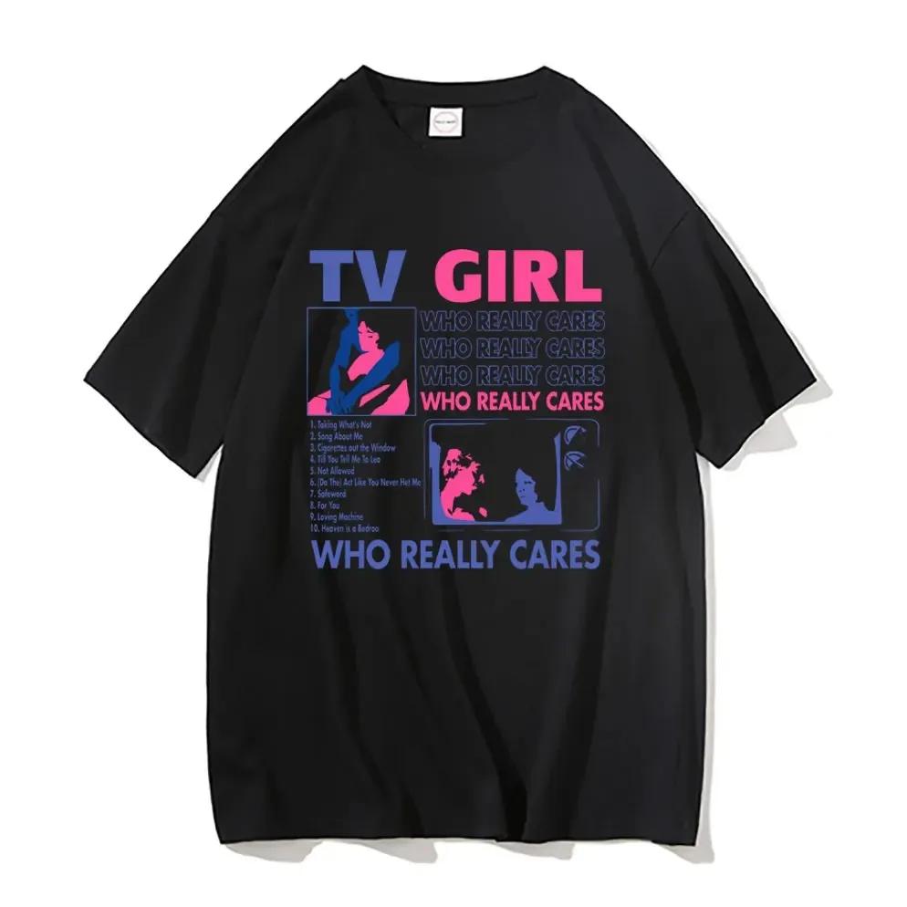Trend Tv Girl Lovers Rock Song Print T-Shirt Männer Frauen Baumwolle Hip Hop Übergroßes T-Shirt Kurzarm T-Shirt Streetwear Tops T-Shirt M schwarz