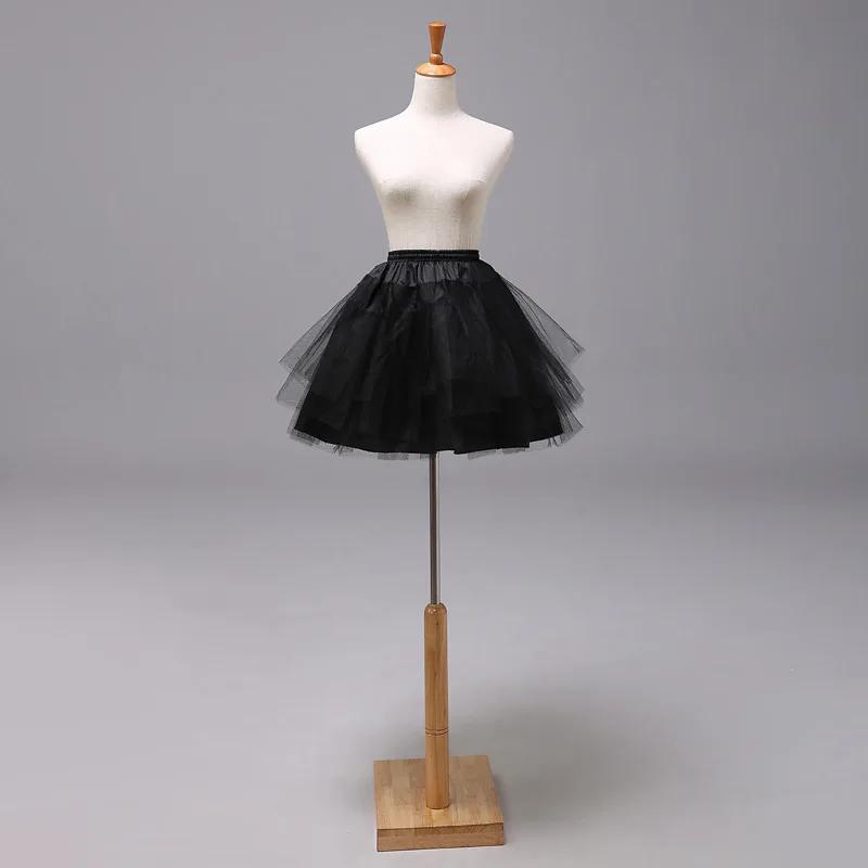 22/35/45cm Petticoat Unterrock Kurzer, knochenloser Rockträger Hochzeitskleid Hosenträger Lolita Petticoat Ballett Rockabilly Krinoline 45cm schwarz