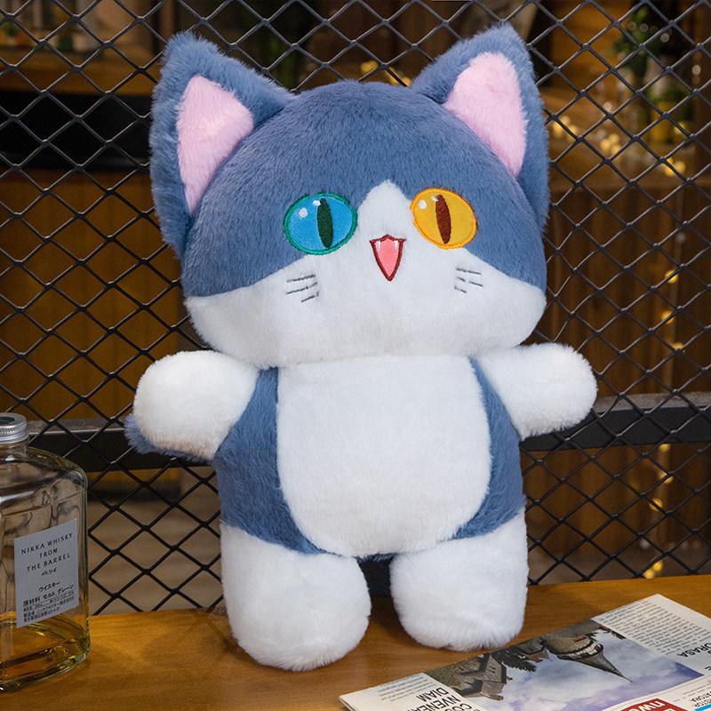 Kreative Hai-Katzen Plüschtiere Stofftiere Niedliche Große Augen Katzen Puppe Süßes Tierkissen Weiches Cartoon Kissen Weihnachtsgeschenk 50cm
