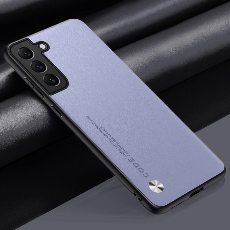 Luxus Ledertasche für Samsung Galaxy S21 FE S22 S23 Plus Abdeckung Silikon Schutz Telefon Fall für Samsung S21 S22 Ultra coque S21 FE licht lila