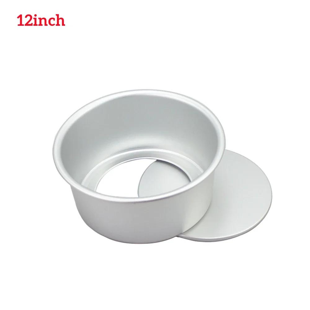 Antihaftbeschichtetes, rundes Kuchenform-Set aus Aluminium – abnehmbarer Boden, Größen 4/6/8/10/12 Zoll für selbstgemachte Kuchen, Gebäck – unverzichtbare Backutensilien für die Küche 12inch silber